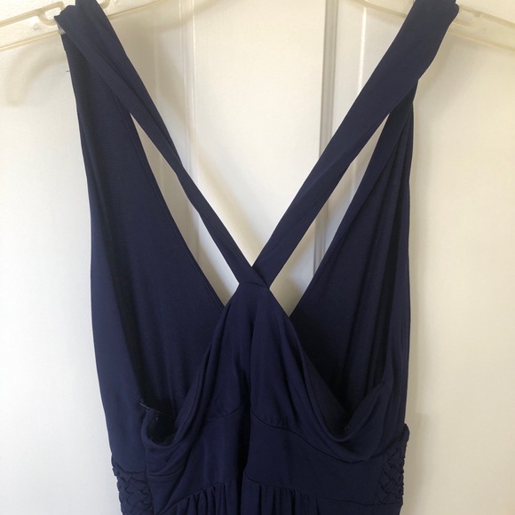 Maeve by Anthropologie Navy Yuma Maxi Sleeveless Dress braided waistband size 8 - Picture 5 of 11